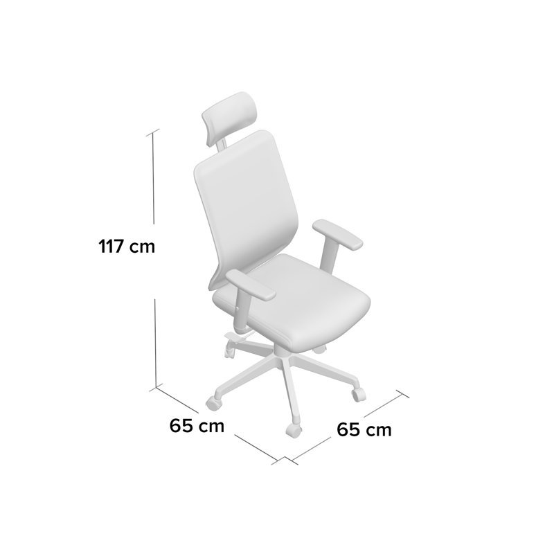 Executive Chair with Headrest, Black
