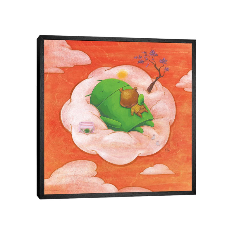 Robot Bear by Martin Hsu - Painting on Canvas, Black Framed, 93.98 cm H x 93.98 cm W