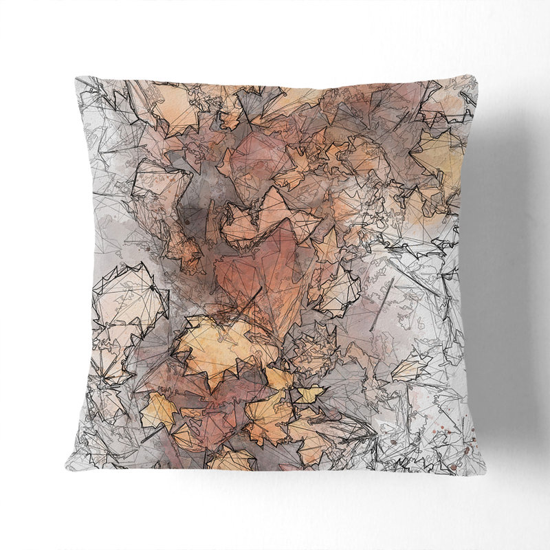 Abstract Square Cushion, Stone, 40cm H x 40cm W x 15cm D