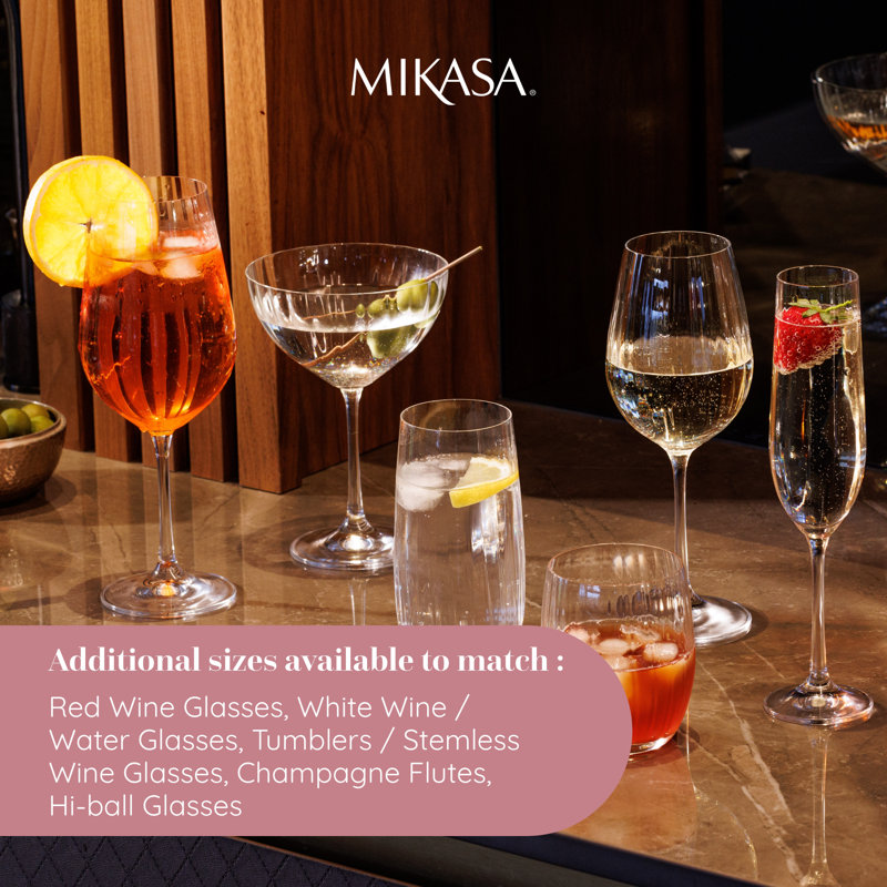 Mikasa Treviso Crystal Coupe Glasses, 300ml