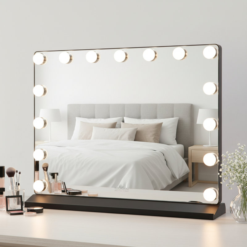 Miroir de plancher en bois Athenais, Noir