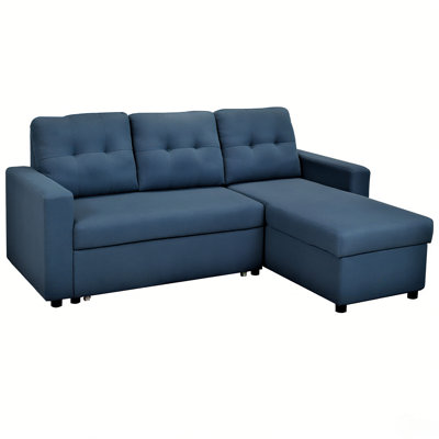 Convertible L-Shaped Sectional Sleeper Sofa Bed, Pull Out Couch Bed For Small Spaces And Living Rooms