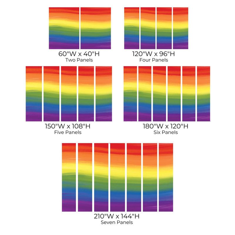 Papier peint de qualité supérieure - Dégradé arc-en-ciel vibrant, L 108 po x l 150 po