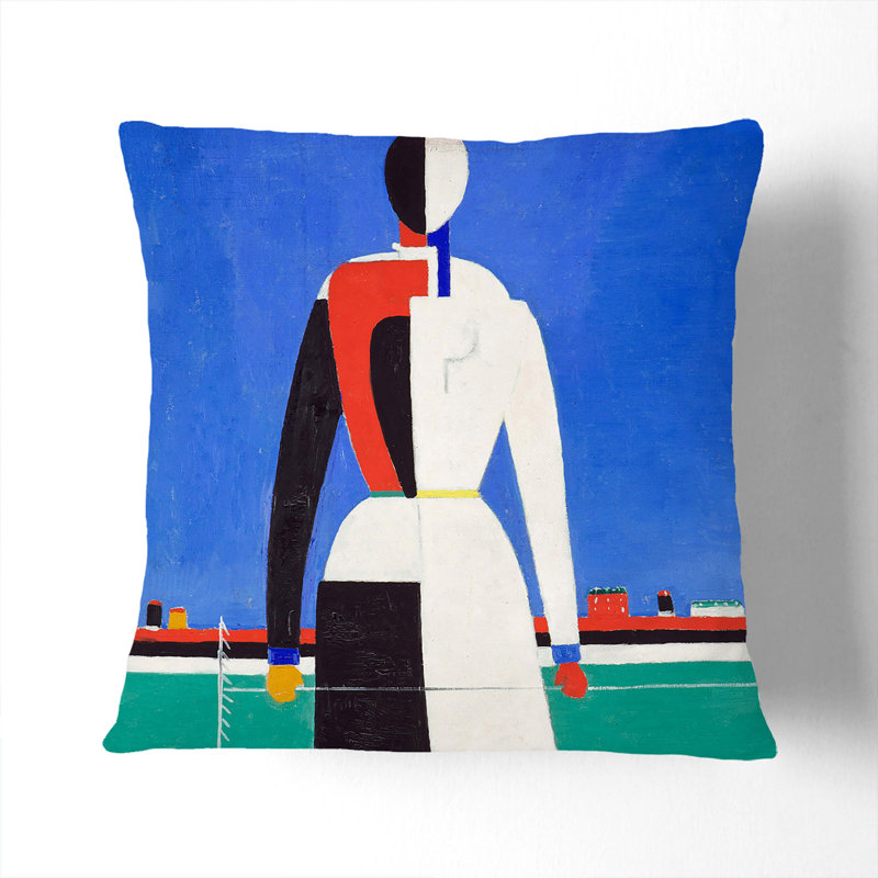 The Rake Scatter Cushion with Filling, Black, 40cm H x 40cm W x 15cm D
