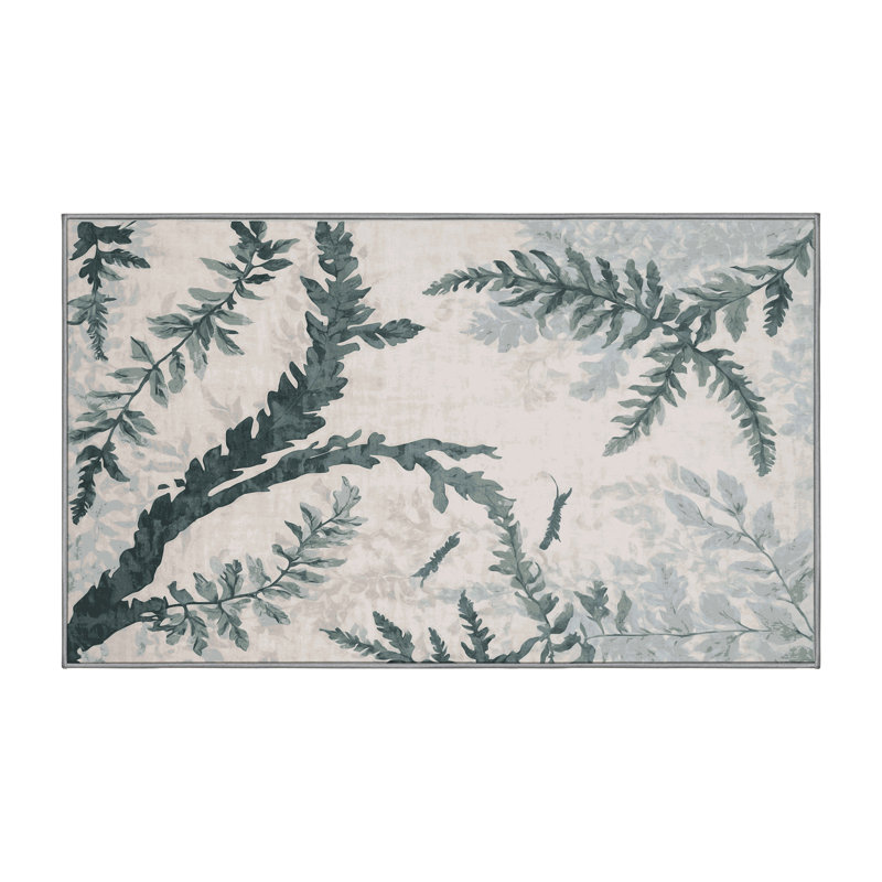 Tapis gris lavable à la machine, Rectangle 2 pi x 3 pi
