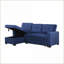 Canapé modulaire avec lit simple escamotable et amp; Chaise avec rangement - Lin bleu marine | Petits espaces / invités de nuit-426581319