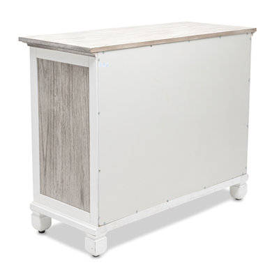 Commode 4 tiroirs - finition gris pommelé et blanc