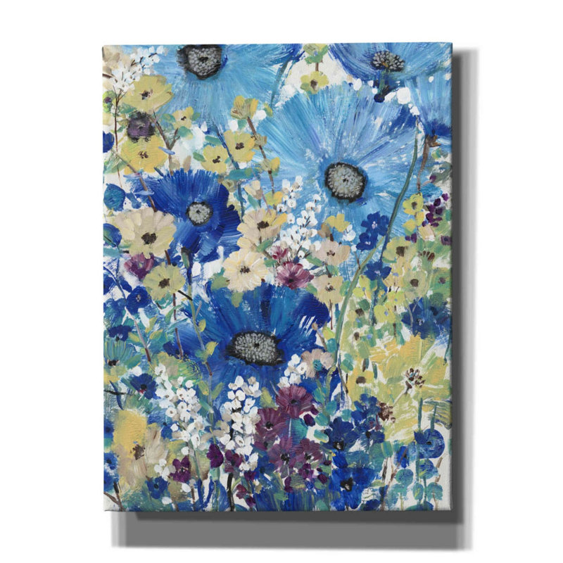«Garden Blues I» par Tim O'toole, art mural sur toile, H 16 po x l 12 po x P 0,75 po
