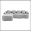 Canapé modulaire en L Chenille avec 4 coussins et assise moelleuse-829562313