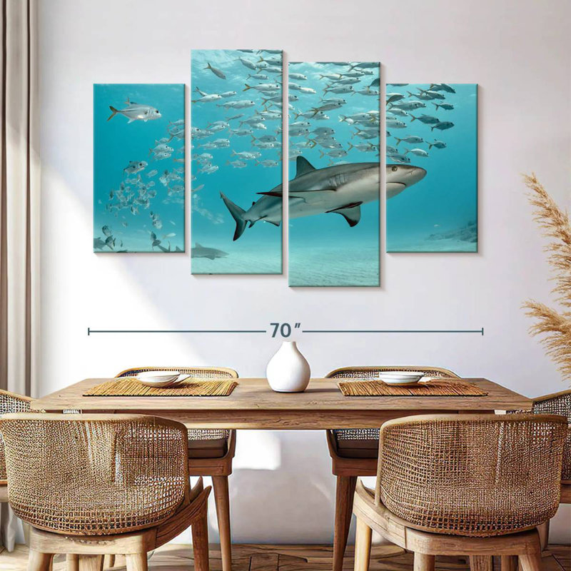 Brampt Caribbean Fish And Sharks, 42" H x 68" W