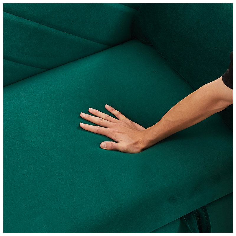 Canapé-lit avec port USB, dossier réglable 3 en 1, 2 coussins lombaires et poche latérale, canapé convertible en velours doux pour le salon et la chambre à coucher