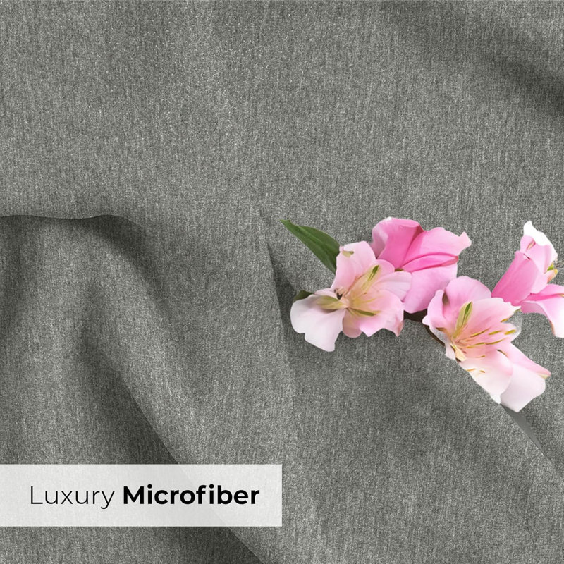 Pillowcase Set, Soft Double Brushed Microfiber, Cooling & Breathable Pillow Covers, Set of 4, King, Heathered Gray