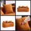 Causeuse courbée orange élégante - Canapé ultra-moelleux en chenille 30D pour coins confortables et petits espaces, L 65 po, aucun assemblage requis-2012021860
