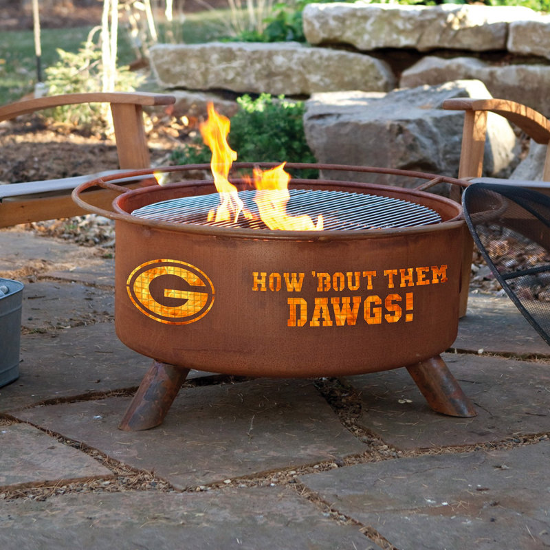 Collegiate Series Round Steel Fire Pit, Georgia