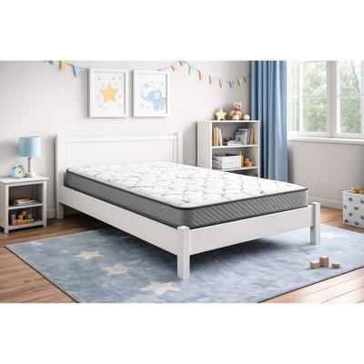 Matelas simple en mousse de 6 pouces avec housse pour soulager le refroidissement, support pour le dos stable Hd Core, matelas de 5,83 po de hauteur, housse et corps de support, noyau, corps