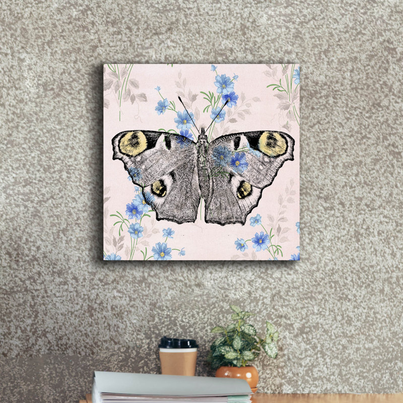«Moth papier peint carré» par Dean Russo, art mural sur toile, H 18 po x l 18 po x P 0,75 po