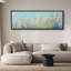 Art floral abstrait bleu sarcelle, images murales de salon, impression numérique sur toile, art numérique-111653691-111653693