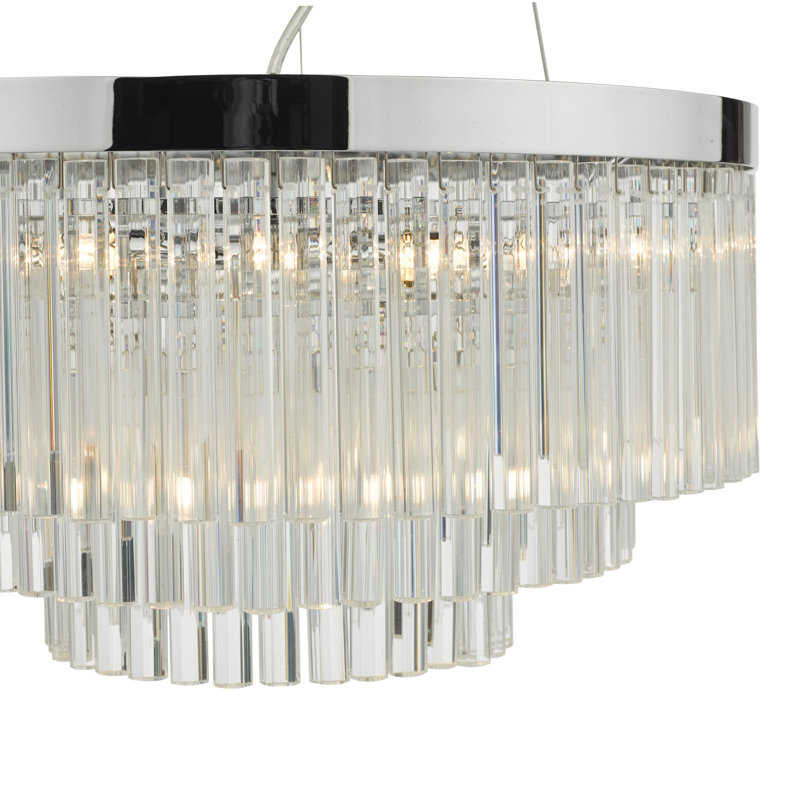 5 - Light Crystal Chandelier, Polished Chrome