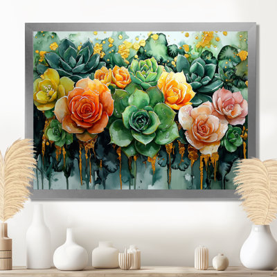 Albury Spring Symphony Garden of Echeveria Elegans Succulent III - Art mural succulent