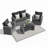 Modern All-Weather 4-Piece Wicker Patio Conversation Set with Cushions & Tempered Glass Table-1584535006