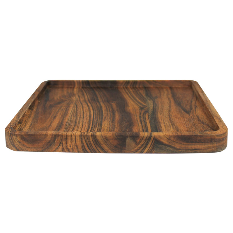 Ilmira Square Acacia Wood Tray , 1.25" H x 12.25" W x 12.25" D