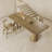 Solid wood rectangular water-washed colored dining table-880234006