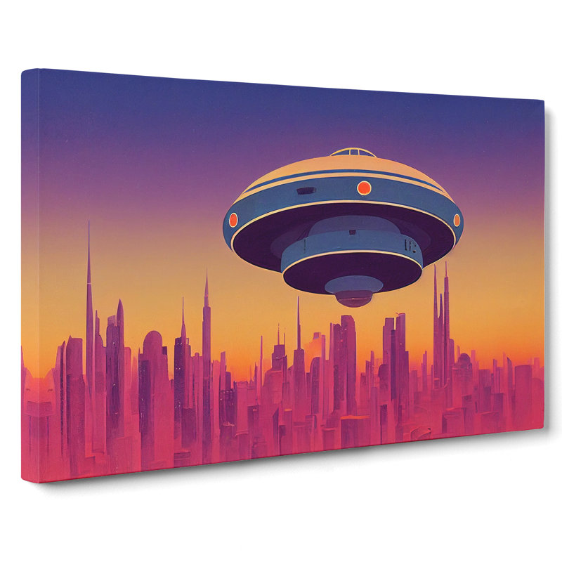 XXX-H1022-WF-9338X UFO Art Vol.4 - Wrapped Canvas Print, 50cm H x 76cm W x 3cm D