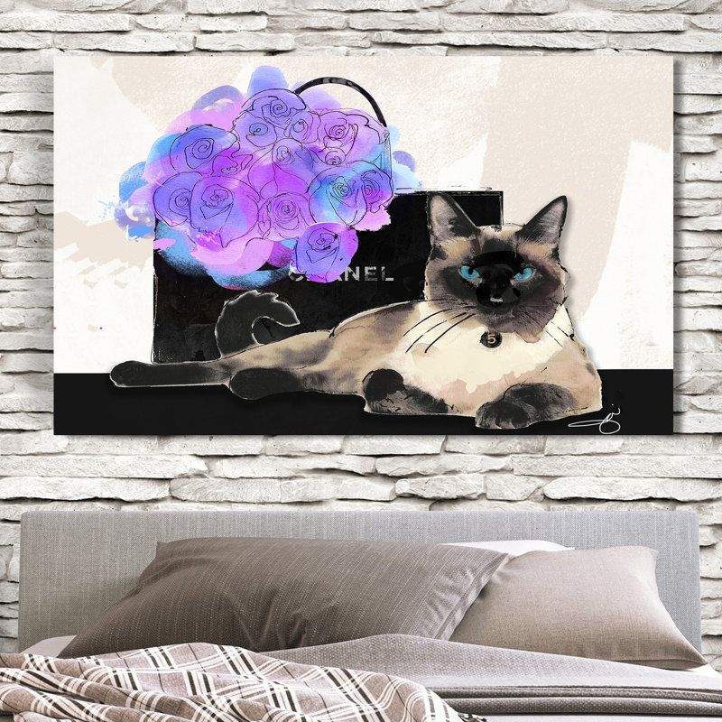 « couture kitty ii », reproduction d’art sur toile tendue, H 18 po x l 30 po, Toile tendue