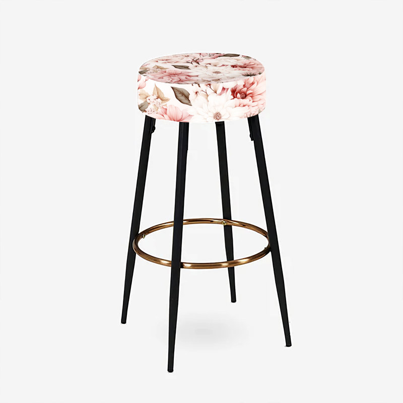 Ensemble de 2 tabourets de bar en damas rose