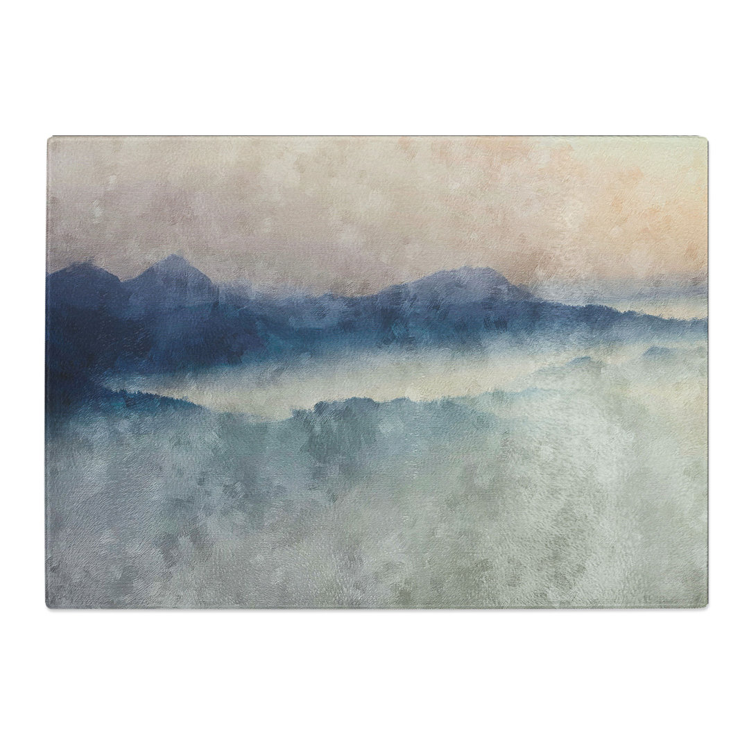 Tempered Glass Misty Mountains Chopping Board