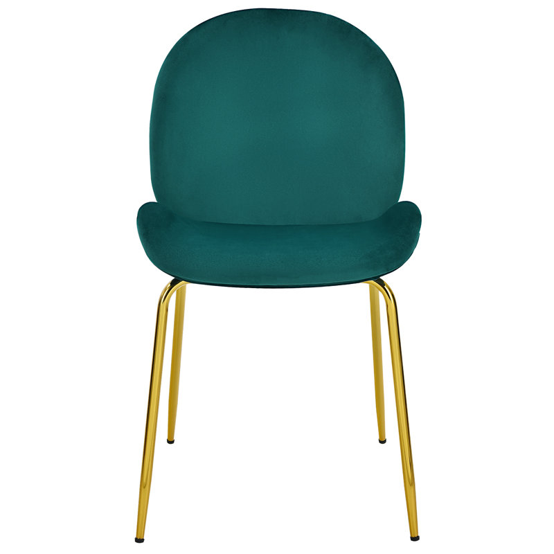 17'' H Velvet Upholstered Side Chair, Green Velvet