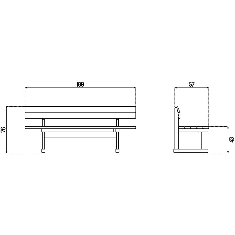 Ermelundene Outdoor Bench, Brown