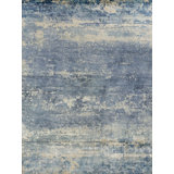 Koda Abstract Area Rug in Light Blue