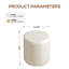 30cm Small Round Faux Leather Upholstered Ottoman-1061551669