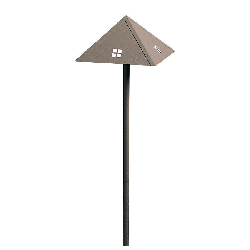 Éclairage de sentier 1 lumière Evergreen, H 16 po x l 8 po / élévateur à nuage, Cuivre antique, Mica amande