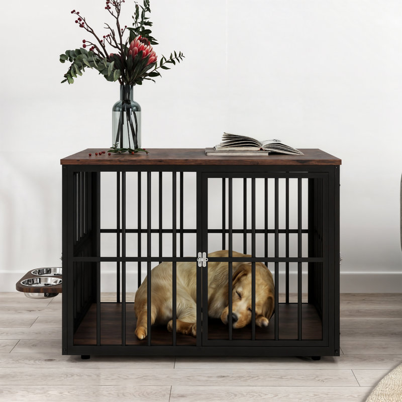 Cage pour chien empilable Graue, Petit (H 27,10 po x l 38,80 po x P 25,20 po), Brun