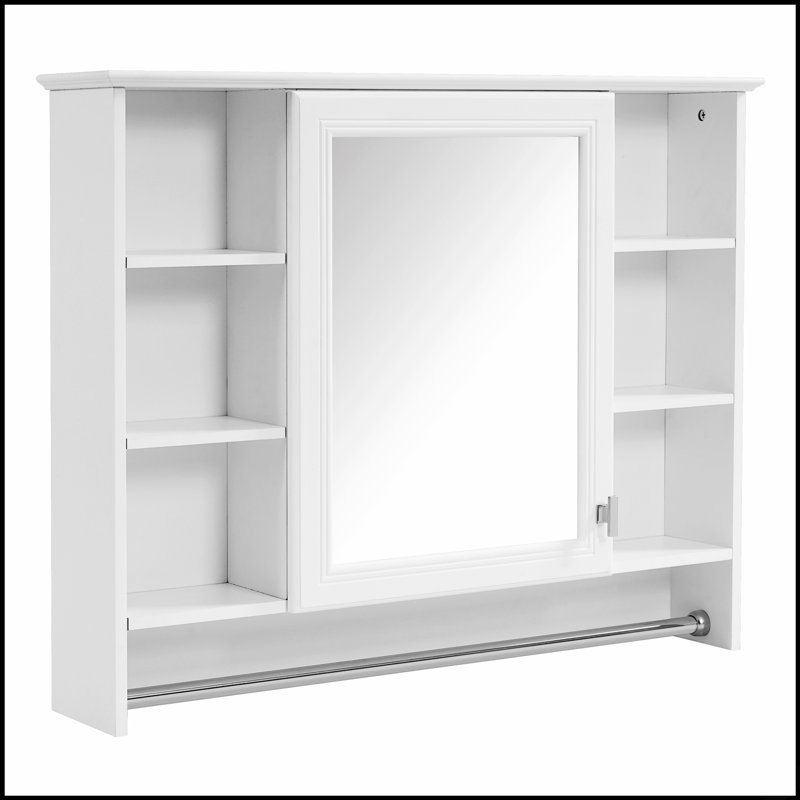 Armoire de salle de bain 3-en-1 avec tablette réglable, porte à fermeture en douceur et miroir haute définition pour rangement moderne