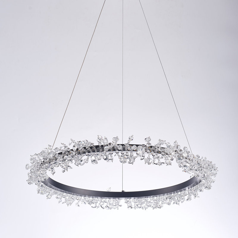 Lustre Claire en argent brossé et lucite