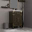 34,18 po Meuble-lavabo en chêne brun avec plateau en acrylique et miroir-1435199057