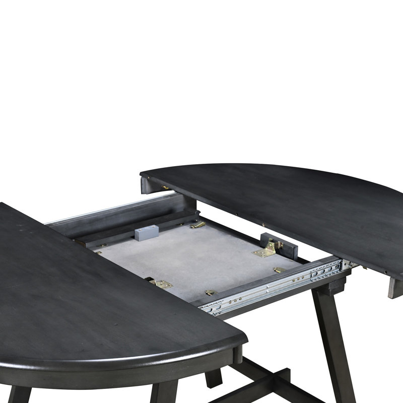 Table de salle à manger extensible Modern - Gris, design classique en gris Assemblage facile