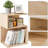 S-Shaped Nightstand, 3-Tier Wood Nightstand With Open Sto...