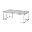 Table basse rectangulaire avec base en métal, chêne naturel et chrome