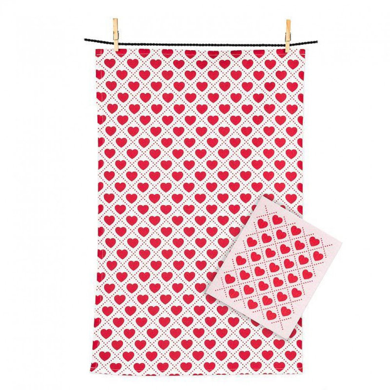 Ensemble de serviettes et cœurs de cuisine