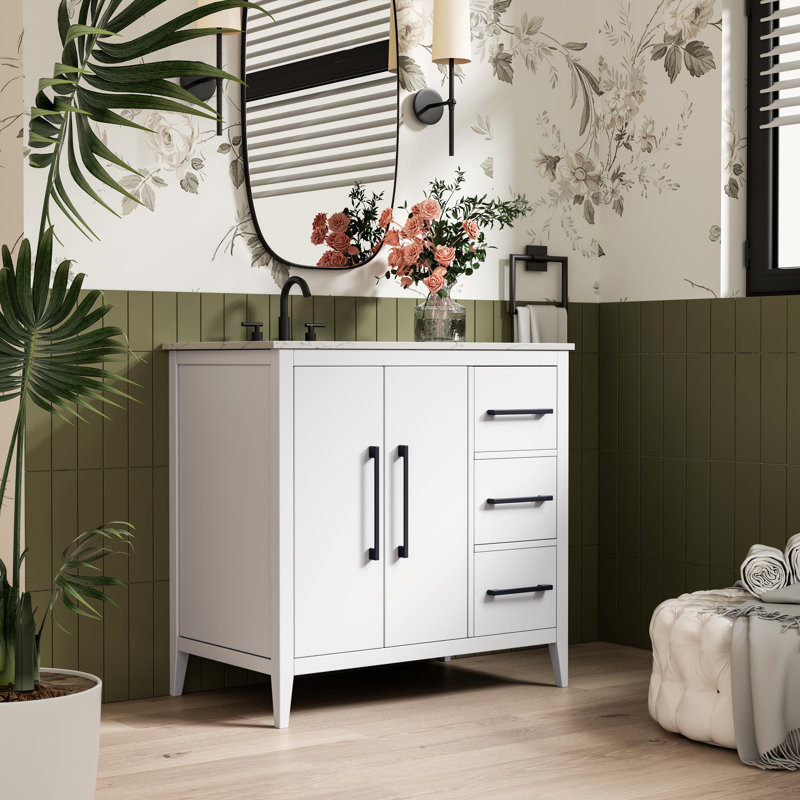 Meuble-lavabo simple 36 po, Blanc