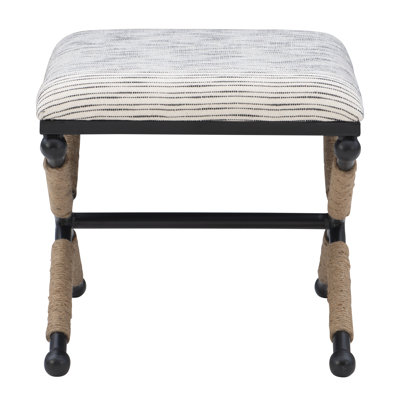 Pippa 24" W Striped Cotton Accent Stool