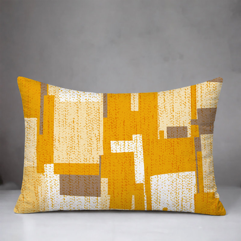 Oreiller réversible Samie, 20 po x 14 po, Jaune