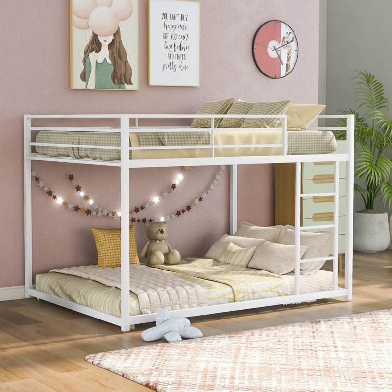 Olivares Kids Bunk Bed, White, Full Over Full