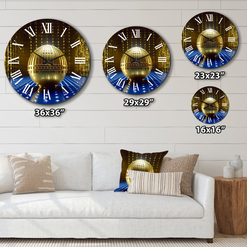 Horloge murale dorée, Très grand