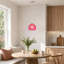 Luminaire suspendu simple en forme de globe en fil de fer rose à finition chromée pour îlot de cuisine