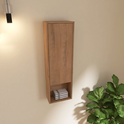12" Wall-Mounted Bathroom Cabinet With 1 Soft-Close Door,Adjustable Shelf